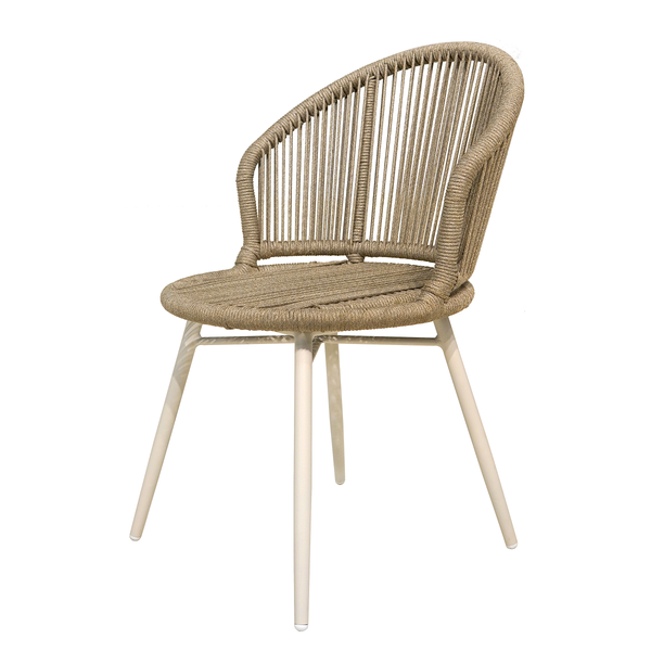 Gartenstuhl Cabello 2er-Set - Polyester / Aluminium - Taupe / Beige - Taupe