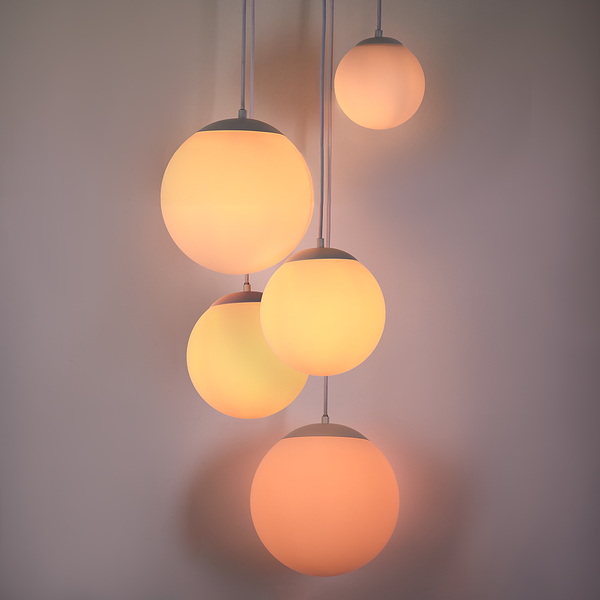 Pendelleuchte VETLE - Milchglas / Eisen - 5-flammig