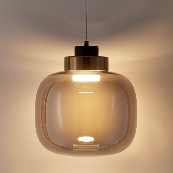 Pendelleuchte EXEMLAR Smoky - Rauchglas / Aluminium - 1-flammig