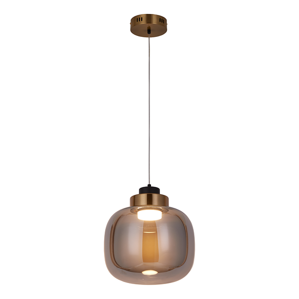 Pendelleuchte EXEMLAR Smoky - Rauchglas / Aluminium - 1-flammig
