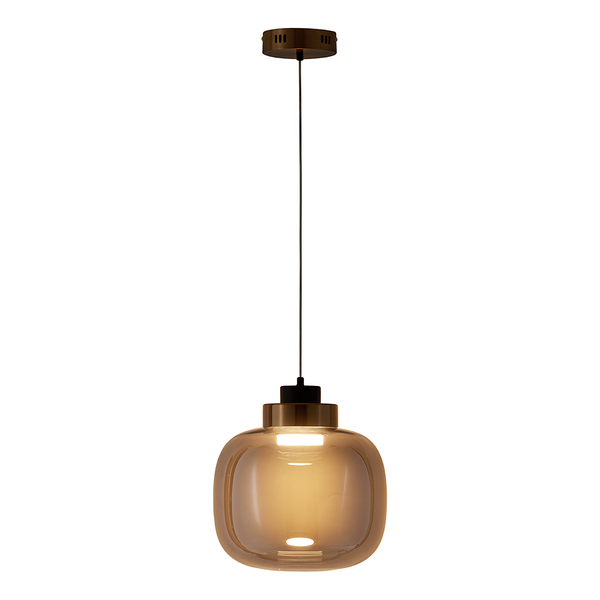 Pendelleuchte EXEMLAR Smoky - Rauchglas / Aluminium - 1-flammig