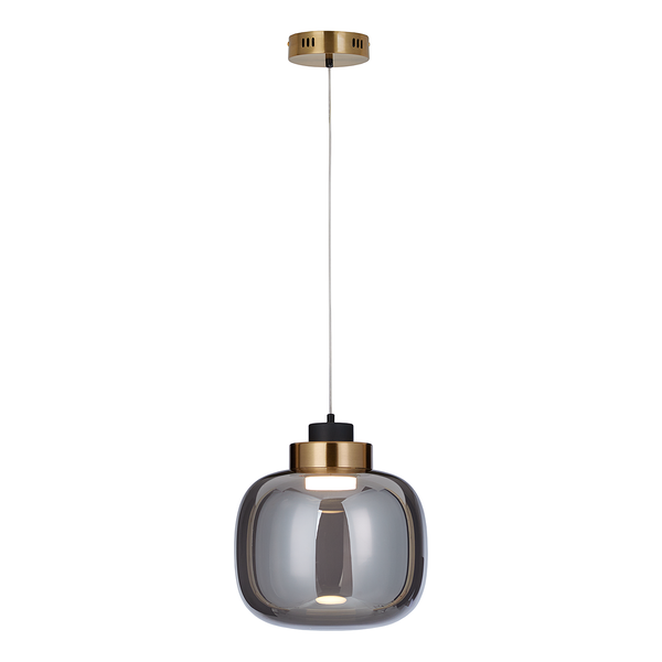 Pendelleuchte EXEMLAR Smoky - Rauchglas / Aluminium - 1-flammig