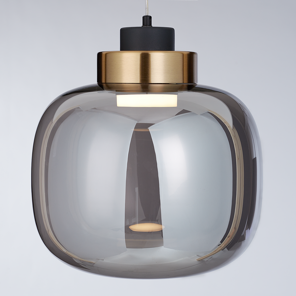 Pendelleuchte EXEMLAR Smoky - Rauchglas / Aluminium - 1-flammig