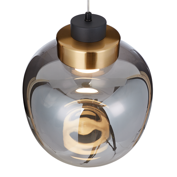 Pendelleuchte EXEMLAR Smoky - Rauchglas / Aluminium - 1-flammig