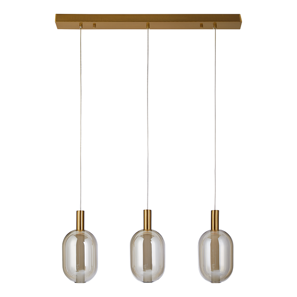 Pendelleuchte EXEMLAR - Farbglas / Aluminium - 3-flammig - Flammenanzahl: 3