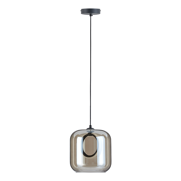 Pendelleuchte UPPER EASTSIDE - Rauchglas / Eisen - 1-flammig