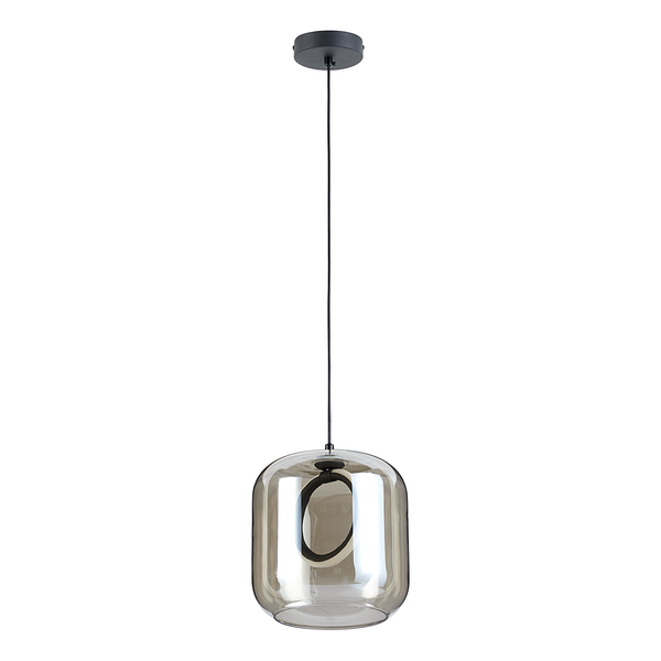 Pendelleuchte UPPER EASTSIDE - Rauchglas / Eisen - 1-flammig