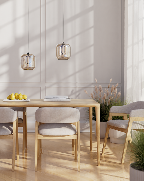 Pendelleuchte UPPER EASTSIDE - Rauchglas / Eisen - 1-flammig