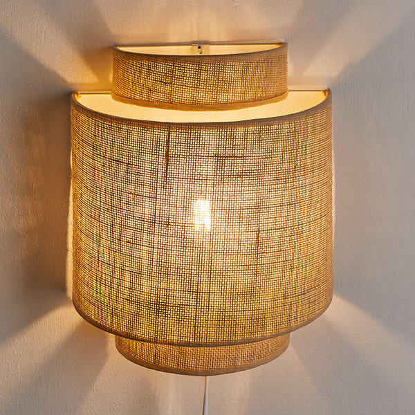 Wandleuchte RAW LINEN - Rattan - 1-falmmig