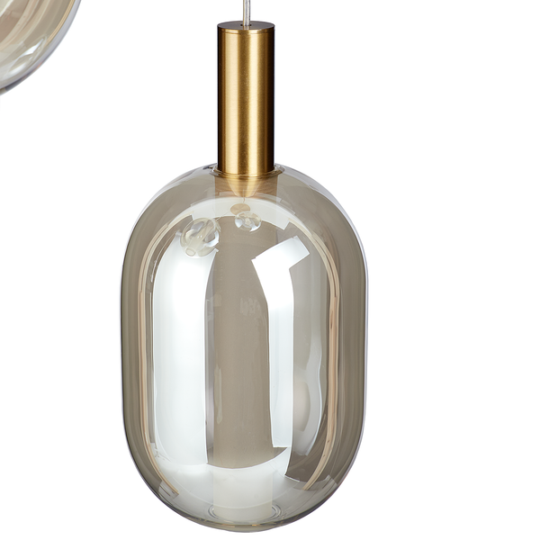 Pendelleuchte EXEMLAR - Rauchglas / Aluminium - 3-flammig