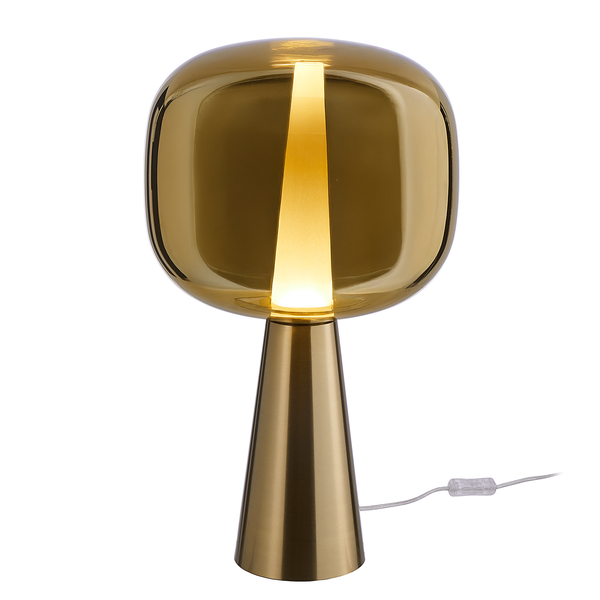 Tischleuchte ART DECO - Farbglas / Stahl / Polyacryl - 1-flammig