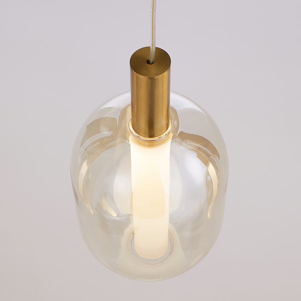 Pendelleuchte EXEMLAR - Farbglas / Aluminium - 5-flammig - Flammenanzahl: 5