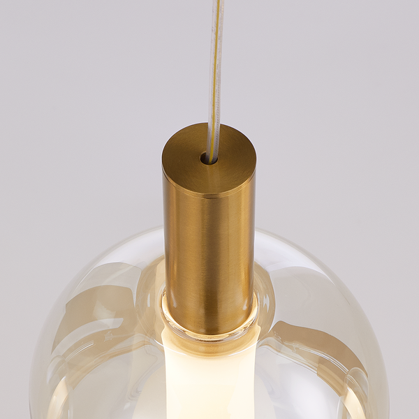 Pendelleuchte EXEMLAR - Farbglas / Aluminium - 5-flammig - Flammenanzahl: 5