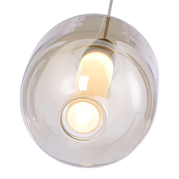 Pendelleuchte EXEMLAR - Farbglas / Aluminium - 5-flammig - Flammenanzahl: 5