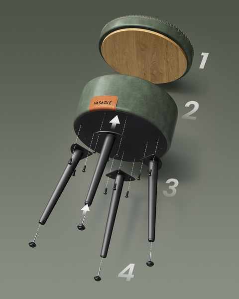 Polsterhocker Mangelo mit Stauraum - Grün