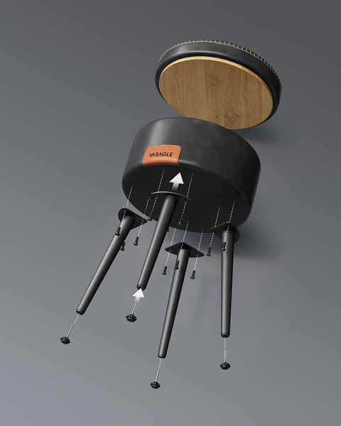 Polsterhocker Mangelo mit Stauraum - Schwarz