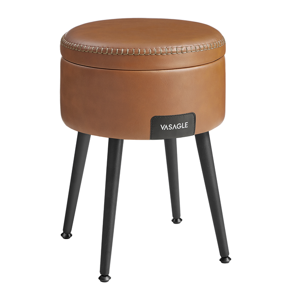 Polsterhocker Mangelo mit Stauraum - Cognac