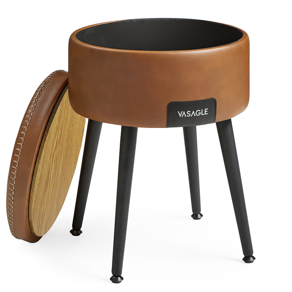 Polsterhocker Mangelo mit Stauraum - Cognac