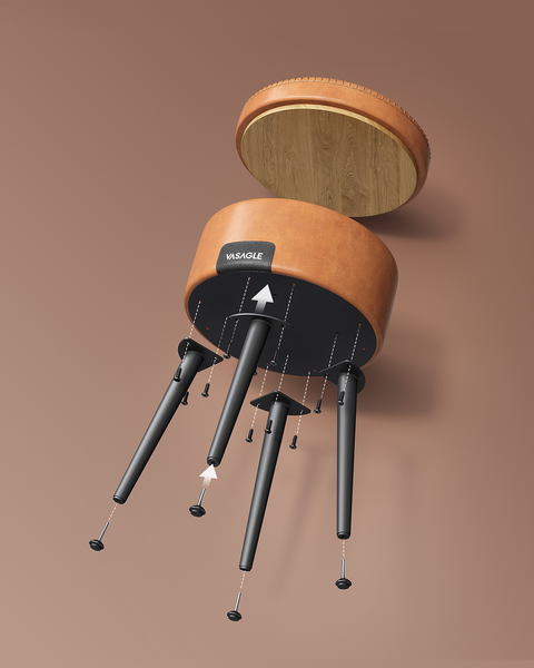 Polsterhocker Mangelo mit Stauraum - Cognac