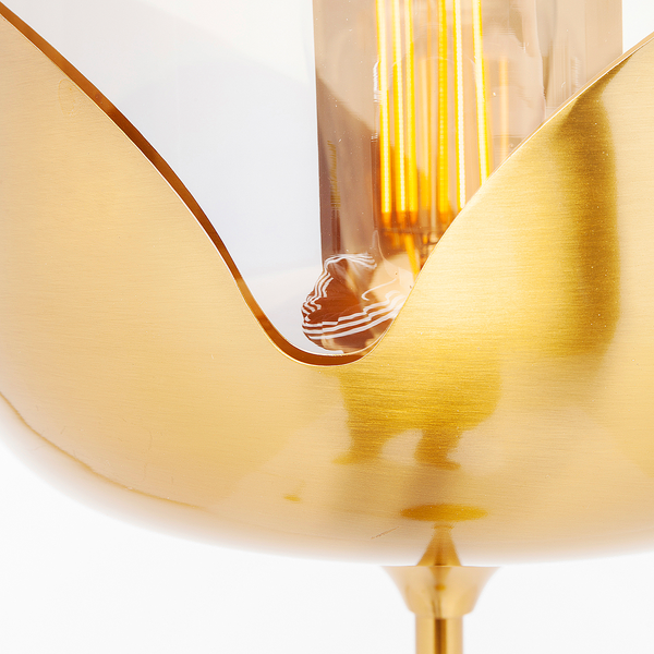 Stehleuchte Goblet Ball - Stahl / Glas - Gold
