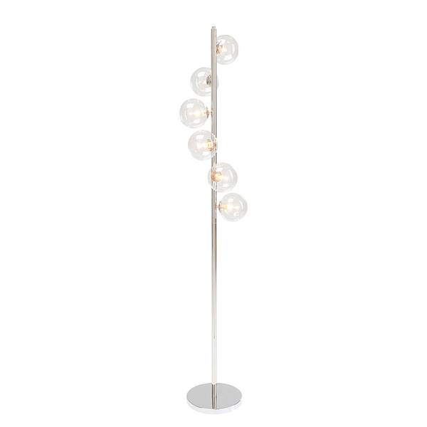 Stehleuchte Scala Balls - Stahl / Glas - Silber - 6-flammig
