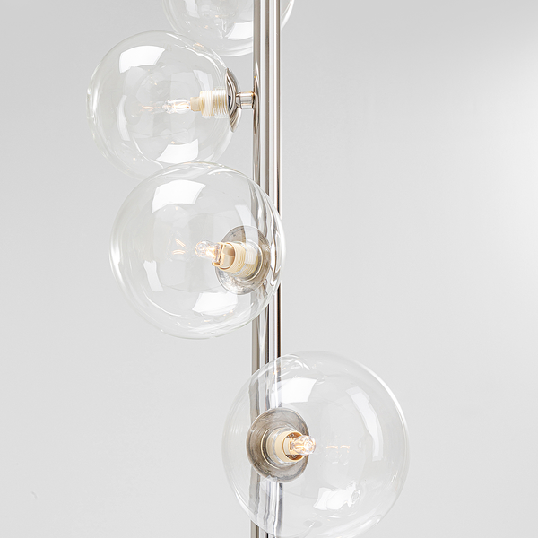 Stehleuchte Scala Balls - Stahl / Glas - Silber - 6-flammig