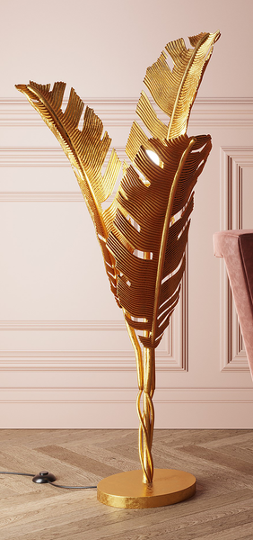 Stehleuchte Akile - Stahl - Gold
