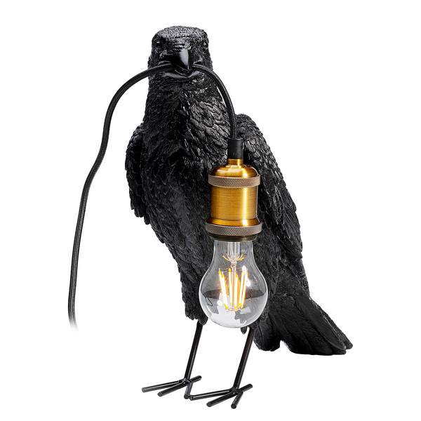 Tischleuchte Animal Crow - Aluminium / Polyresin - Schwarz / Gold