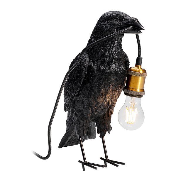 Tischleuchte Animal Crow - Aluminium / Polyresin - Schwarz / Gold