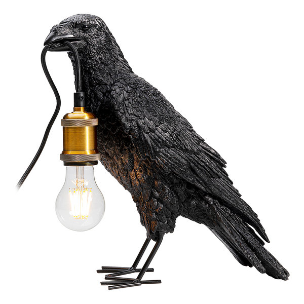 Tischleuchte Animal Crow - Aluminium / Polyresin - Schwarz / Gold