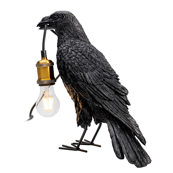 Tischleuchte Animal Crow - Aluminium / Polyresin - Schwarz / Gold