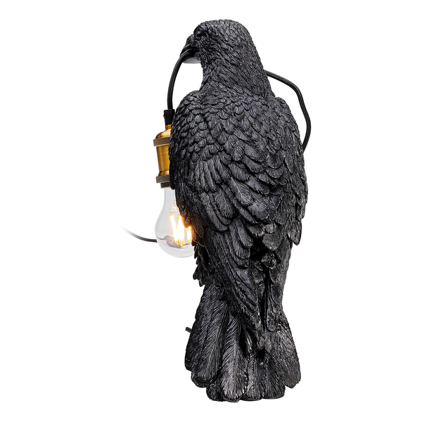 Tischleuchte Animal Crow - Aluminium / Polyresin - Schwarz / Gold