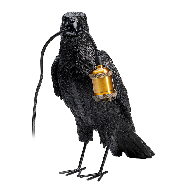 Tischleuchte Animal Crow - Aluminium / Polyresin - Schwarz / Gold