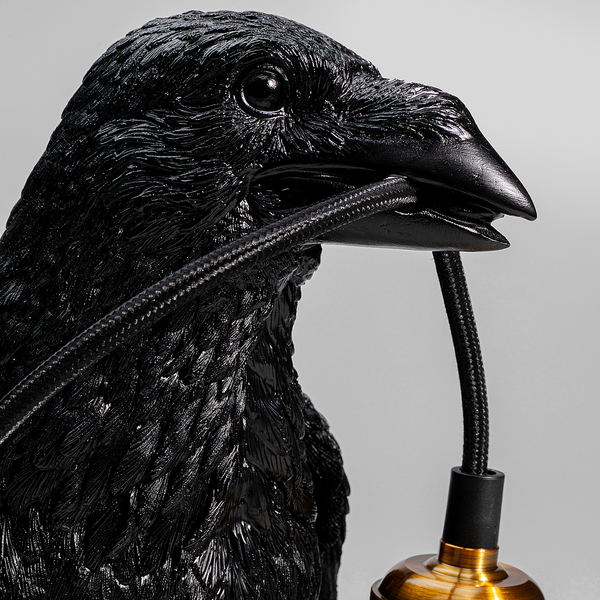 Tischleuchte Animal Crow - Aluminium / Polyresin - Schwarz / Gold
