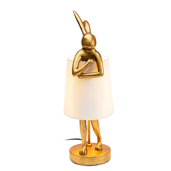 Tischleuchte Animal Rabbit Typ A - Stahl / Polyresin - Weiß / Gold