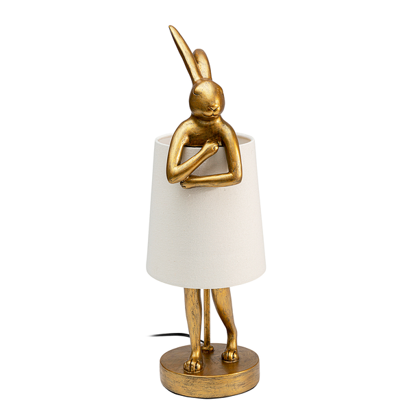 Tischleuchte Animal Rabbit Typ A - Stahl / Polyresin - Weiß / Gold