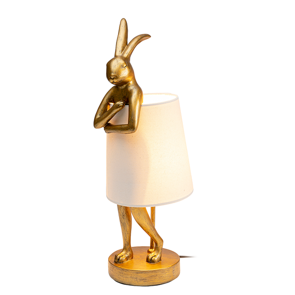 Tischleuchte Animal Rabbit Typ A - Stahl / Polyresin - Weiß / Gold