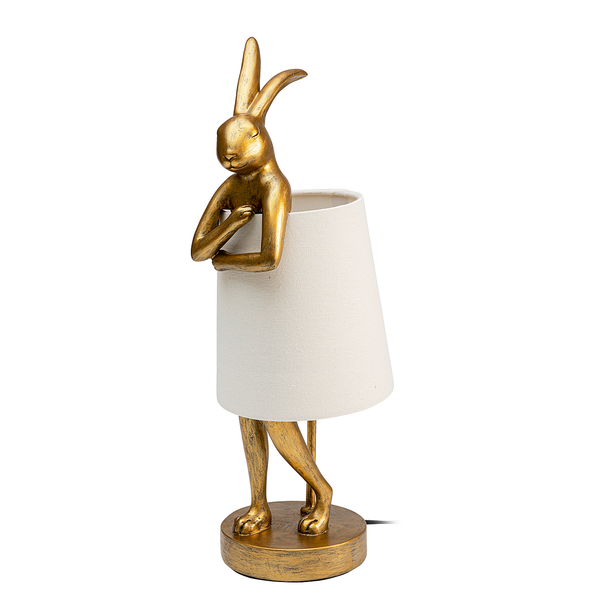 Tischleuchte Animal Rabbit Typ A - Stahl / Polyresin - Weiß / Gold