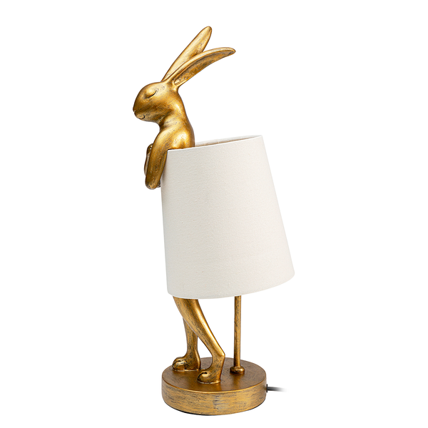 Tischleuchte Animal Rabbit Typ A - Stahl / Polyresin - Weiß / Gold