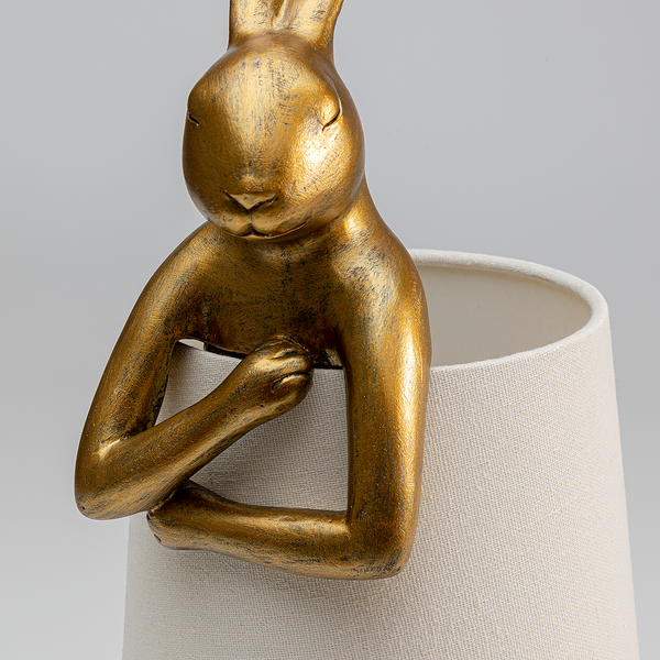 Tischleuchte Animal Rabbit Typ A - Stahl / Polyresin - Weiß / Gold