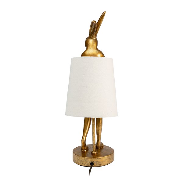 Tischleuchte Animal Rabbit Typ A - Stahl / Polyresin - Weiß / Gold