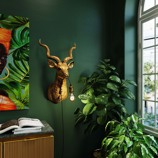 Wandleuchte Animal Goat - Aluminium / Polyresin - Gold