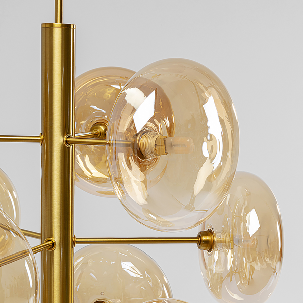 Hängeleuchte Headline Brass - Stahl / Glas - Gold - 9-flammig