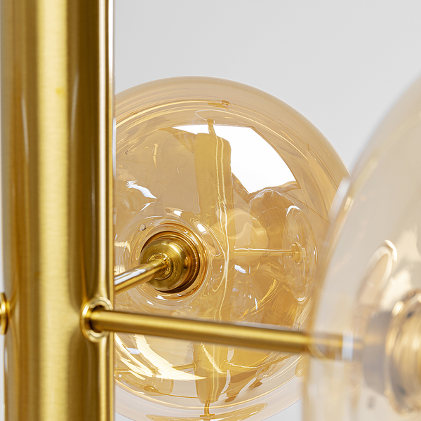 Hängeleuchte Headline Brass - Stahl / Glas - Gold - 9-flammig