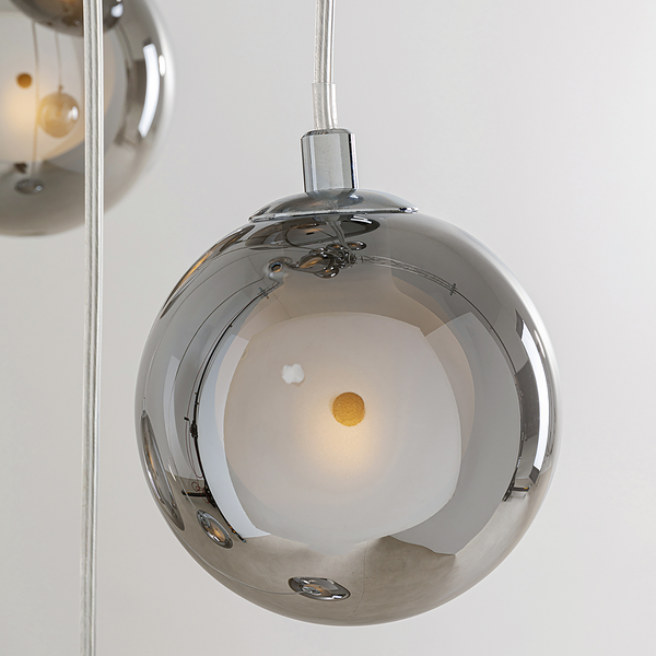 Hängeleuchte Symphony - Stahl / Glas - Silber - 12-flammig - Silber