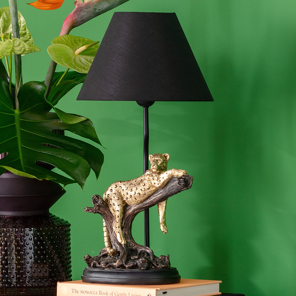 Tischleuchte Relax Leopard - Stahl / Polyresin - Schwarz / Gold