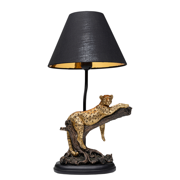 Tischleuchte Relax Leopard - Stahl / Polyresin - Schwarz / Gold