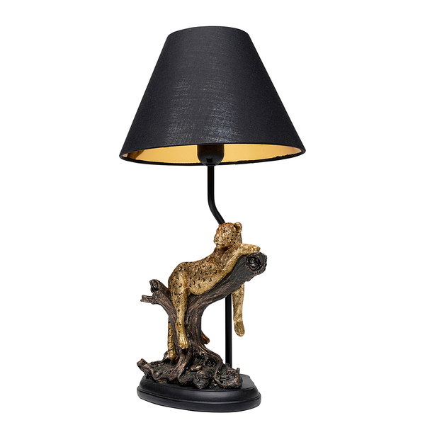 Tischleuchte Relax Leopard - Stahl / Polyresin - Schwarz / Gold