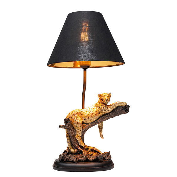 Tischleuchte Relax Leopard - Stahl / Polyresin - Schwarz / Gold