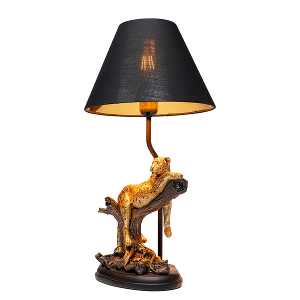 Tischleuchte Relax Leopard - Stahl / Polyresin - Schwarz / Gold